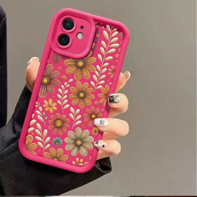 Silicone chrysanthemum Apple phone case