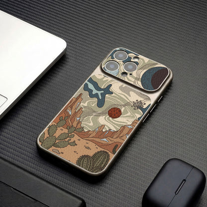 Desert Graffiti Lychee Texture Magnetic Apple Phone Case
