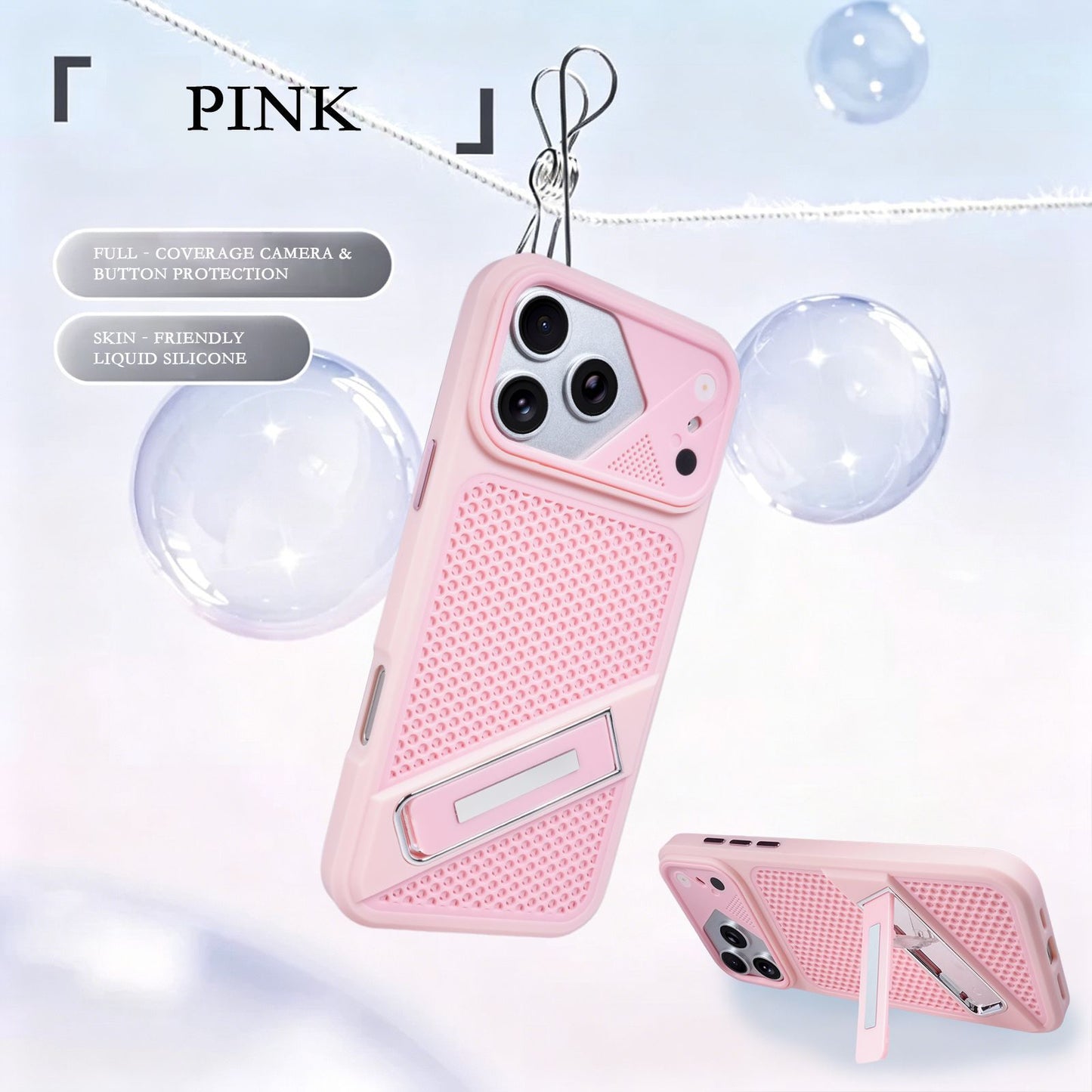 Full-coverage cooling stand for Apple iPhone cases