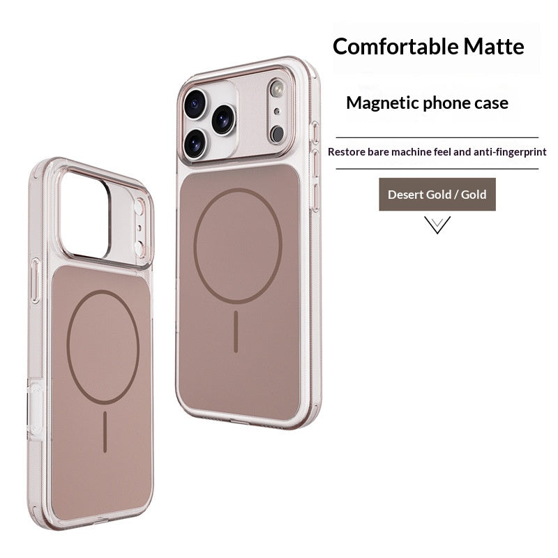 Simple and stylish transparent magnetic Apple phone case