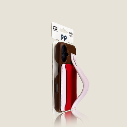 Wristband color-block card holder Apple phone case