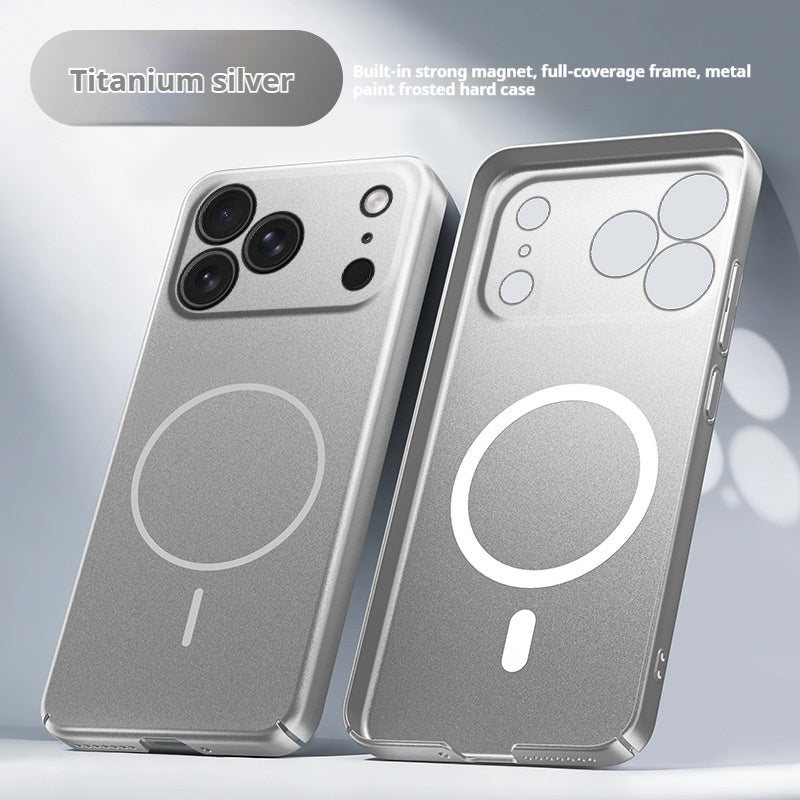 Full-coverage painted thin-ring magnetic Apple phone case
