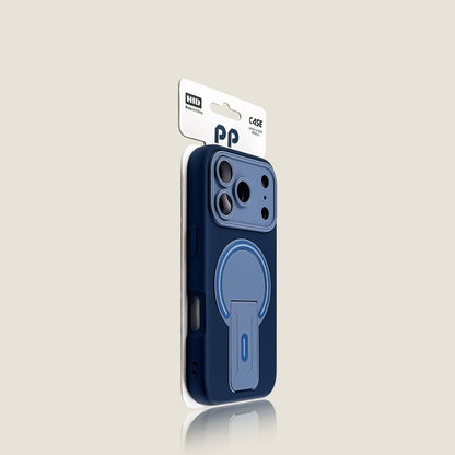 Color-blocked, skin-feel magnetic stand for iPhones
