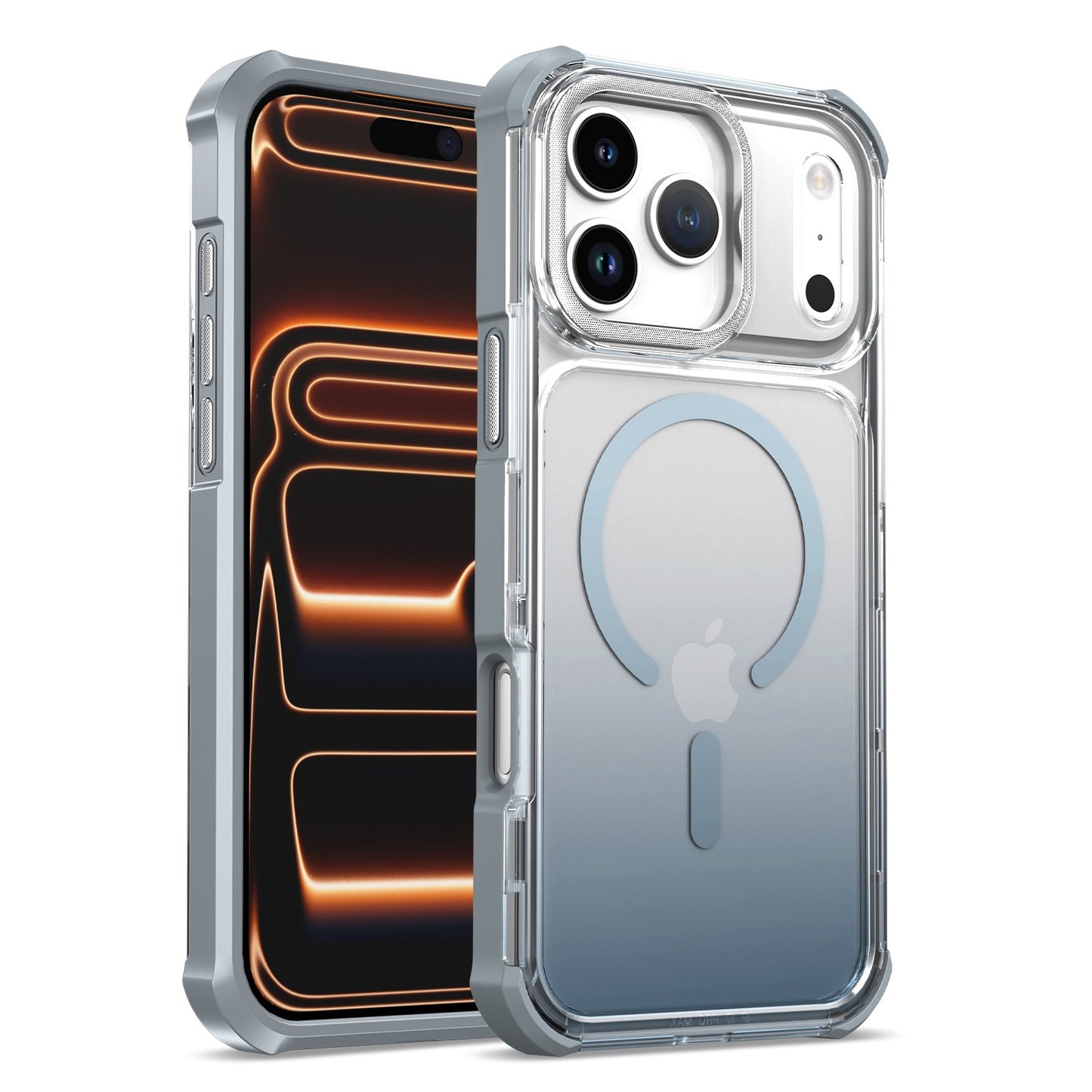 Transparent gradient airbag anti-drop magnetic Apple phone case