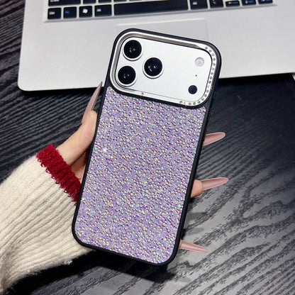 Metal, rhinestone, pearl leather, large window Apple phone case