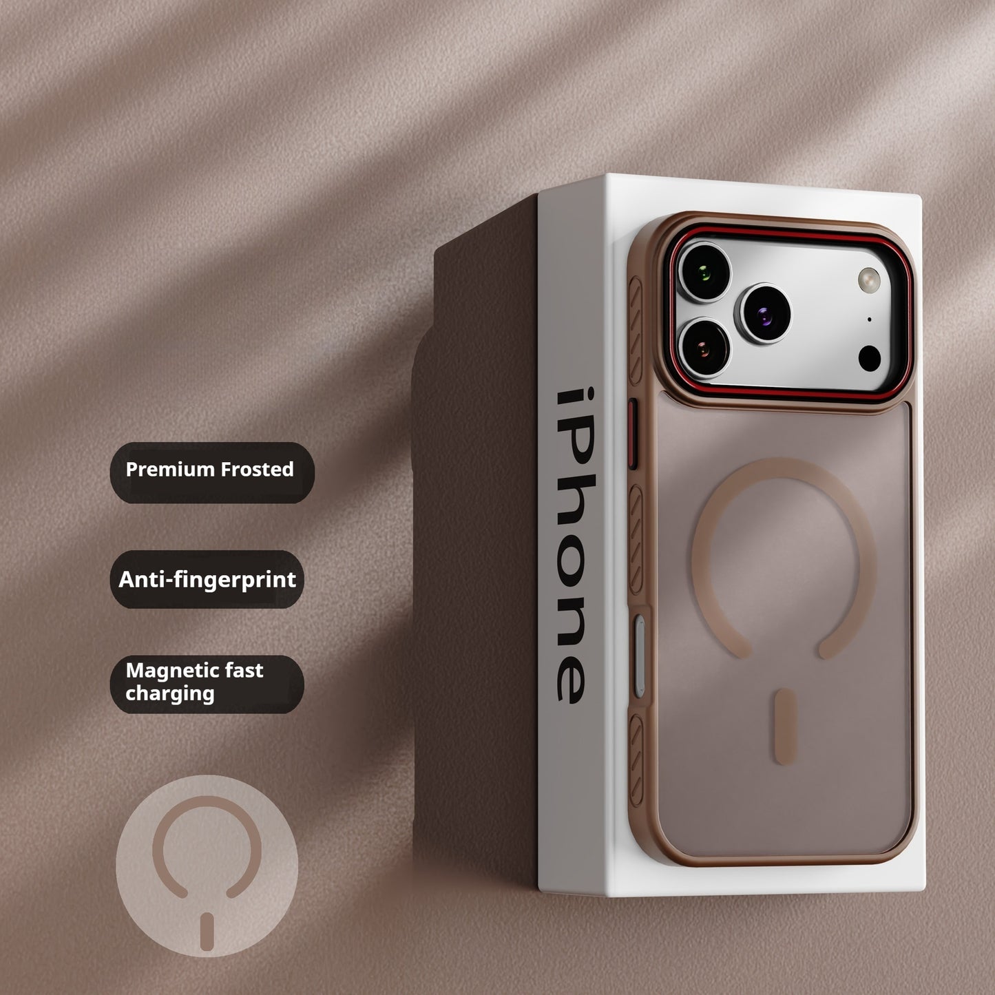 Lightweight, skin-friendly, frosted, magnetic, non-slip Apple phone case