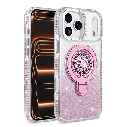 Glitter Spinning Top Stand Apple Phone Case