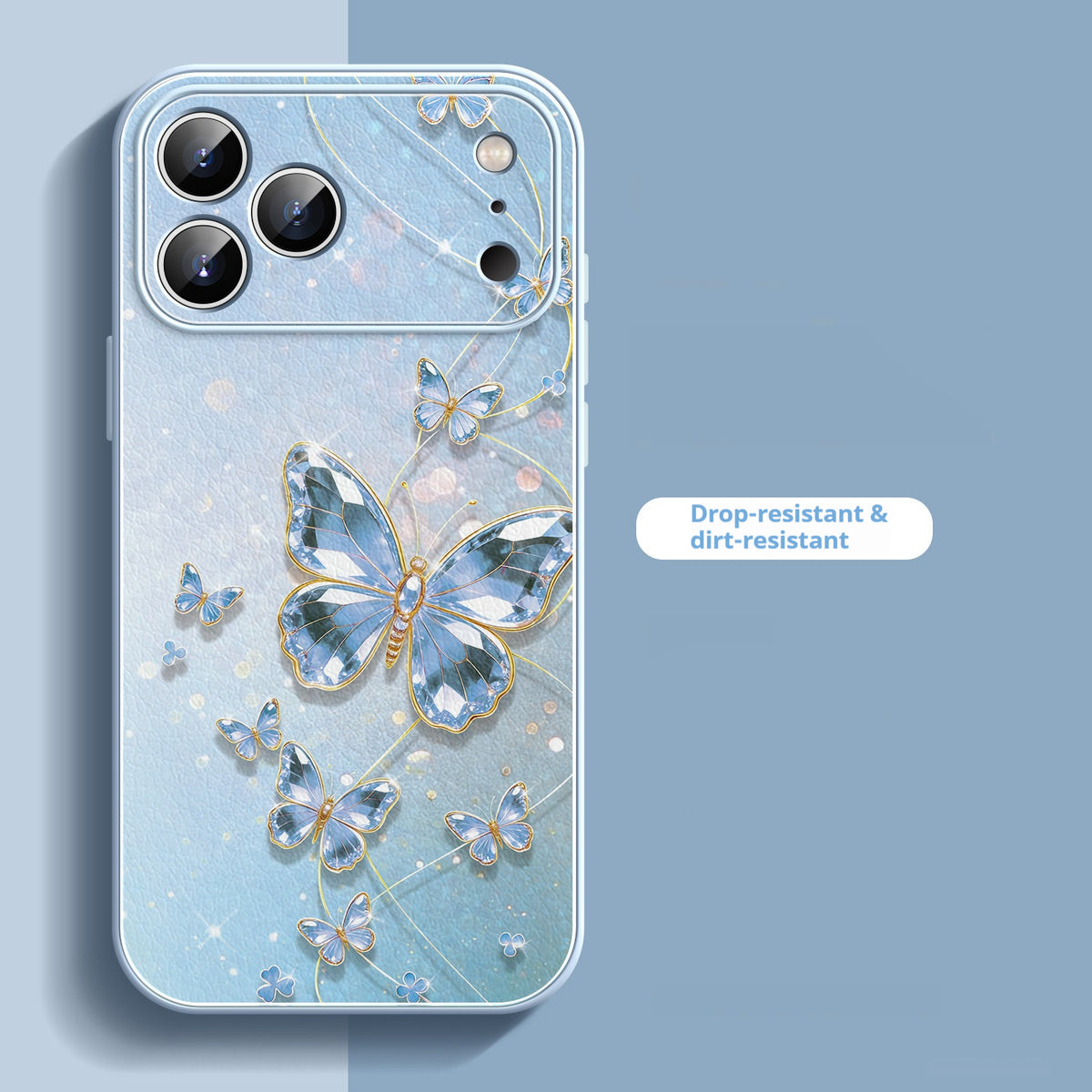 Liquid leather textured butterfly chain Apple phone case