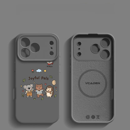 Happy Animal Liquid Silicone Apple Phone Case