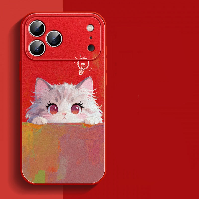 Lambskin Kitten Apple Phone Case