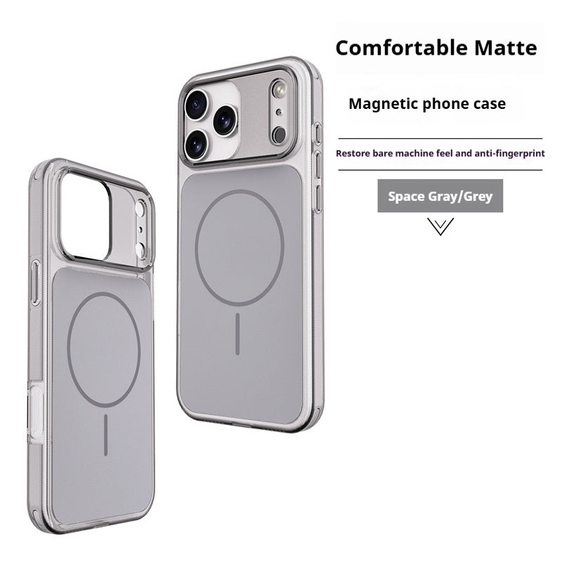 Simple and stylish transparent magnetic Apple phone case