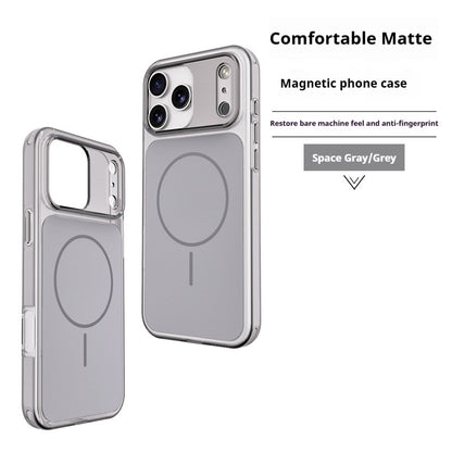 Simple and stylish transparent magnetic Apple phone case