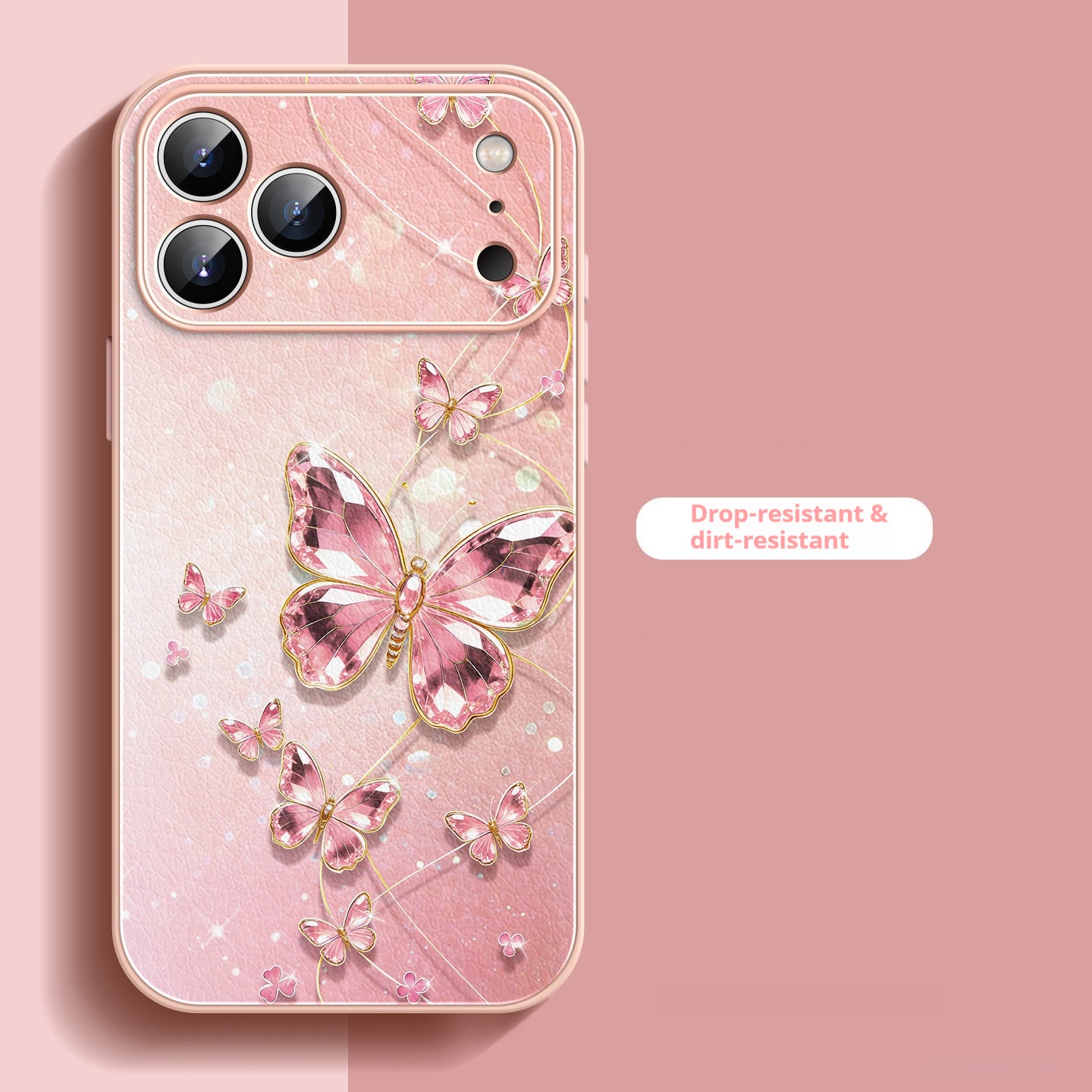 Liquid leather textured butterfly chain Apple phone case
