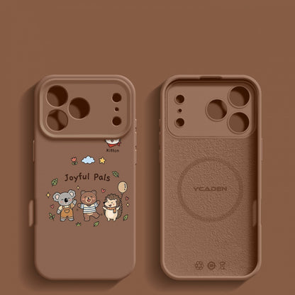 Happy Animal Liquid Silicone Apple Phone Case