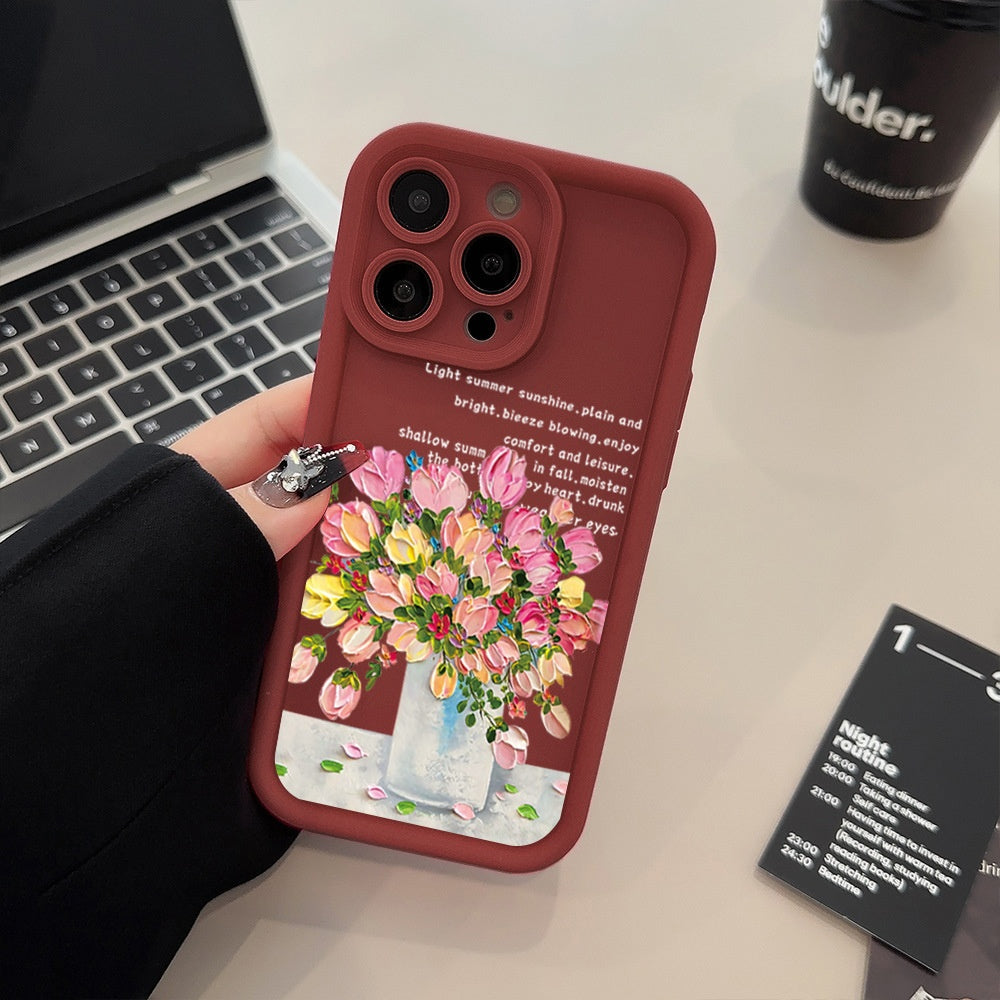 Creative colorful flower Apple phone case