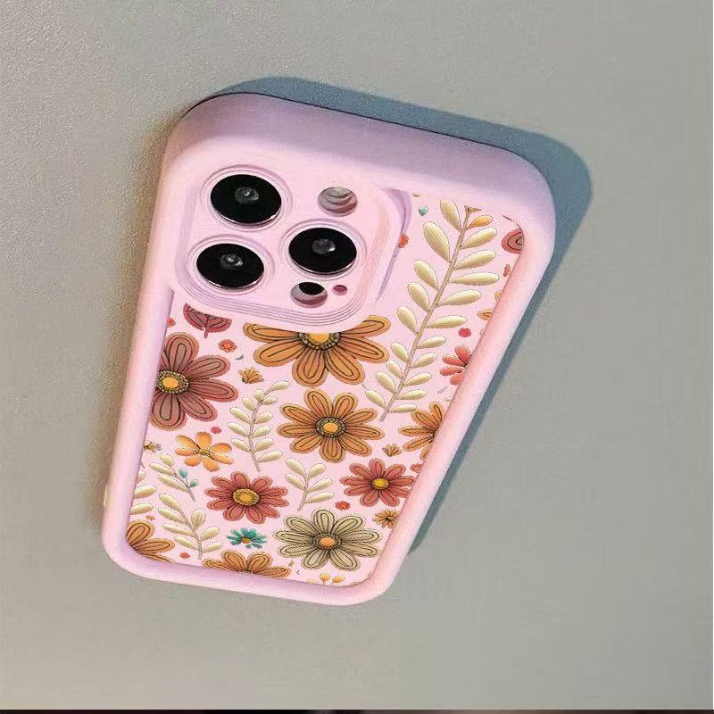 Silicone chrysanthemum Apple phone case