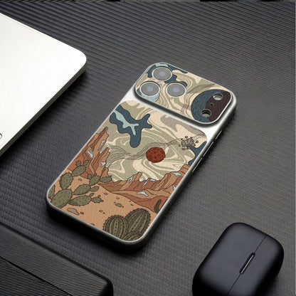 Desert Graffiti Lychee Texture Magnetic Apple Phone Case