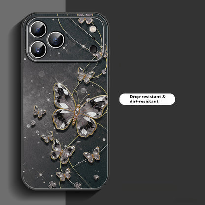 Liquid leather textured butterfly chain Apple phone case