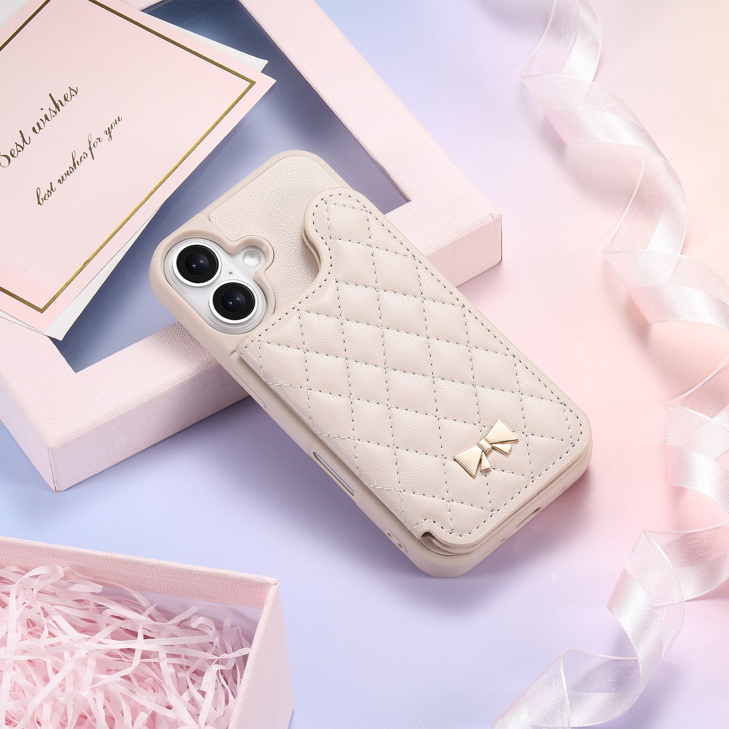 Luxury Flip Wallet with Mirrored Apple Phone Case