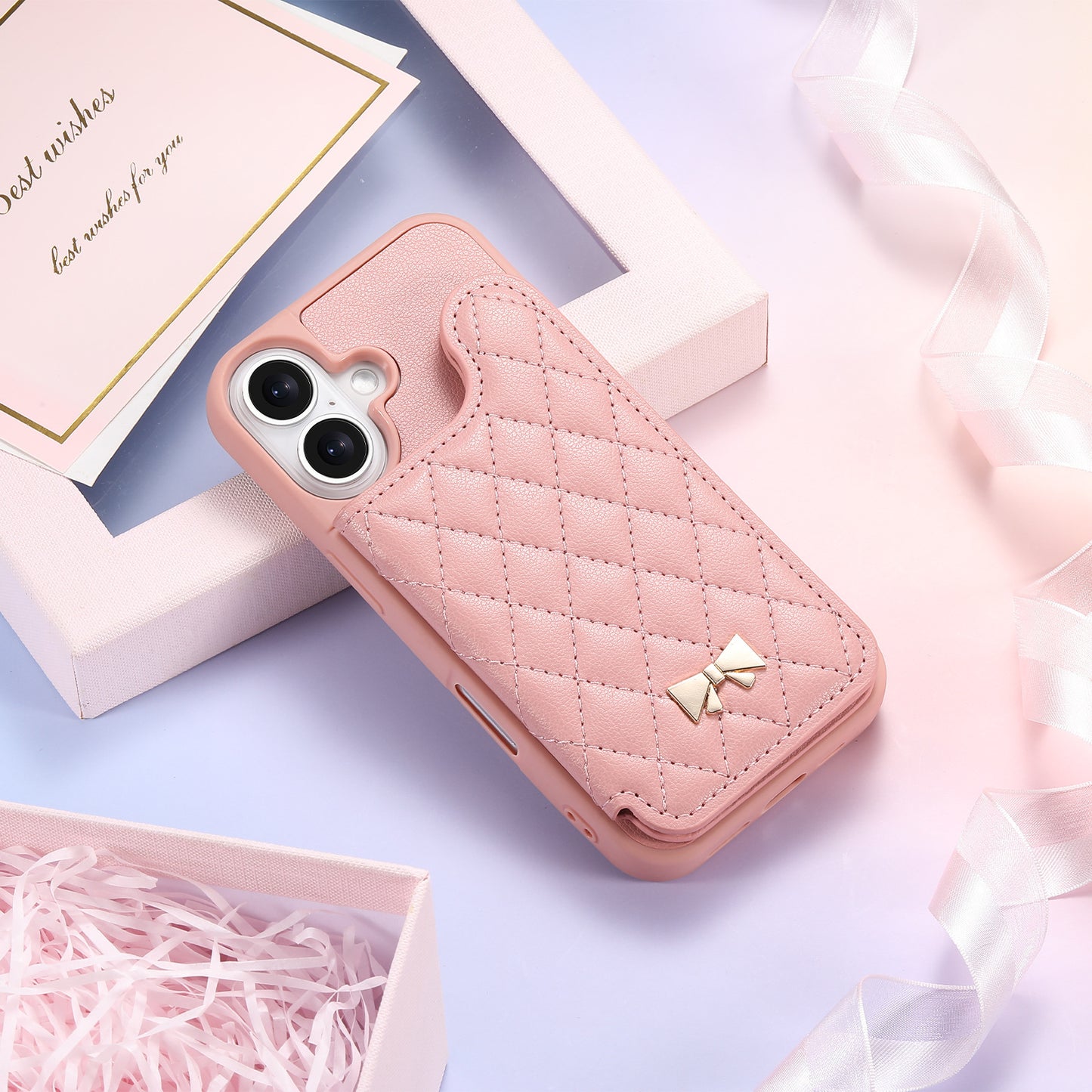 Luxury Flip Wallet with Mirrored Apple Phone Case